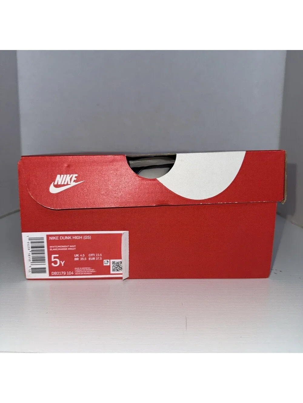 Nike Dunk High GS White Midnight Navy DB2179-104 Size 5Y Women’s 6.5 With Box